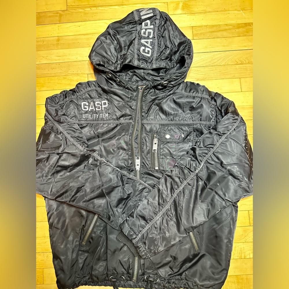Vintage GASP Utility Bomber Jacket. Heavy detail.